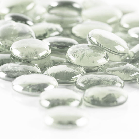 Pack of 40 LBS Clear Glass Vase Filler for home decor Beads Flat Gem Stone D-1"