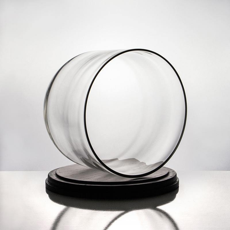 Clear Glass Cloche Dome with Black Wood Base D-7" H-6.5" - Pack of 4 PCS - Modern Vase and Gift