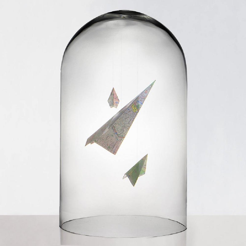 Clear Glass Cloche Dome D-12" H-19.5" - Pack of 1 PC - Modern Vase and Gift