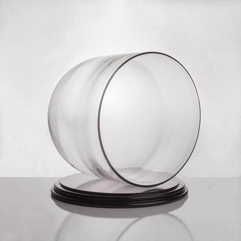 Clear Glass Cloche Dome with Black Wood Base D-13" H-20" - Pack of 1 PC - Modern Vase and Gift