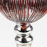 Mercury Red Glass Wavey Candle Holder O-4" Set of 3 Height - Pack of 3 SETS - Modern Vase and Gift