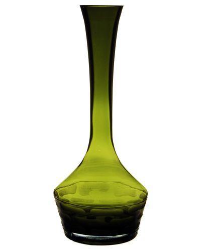 Olive Green Glass Teardrop Style 2 Vase H-14.5" - Pack of 6 PCS
