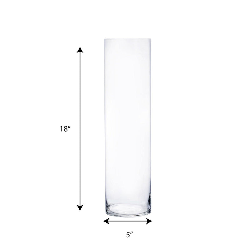 Glass Tall Cylinder Vases. H-28, D-8