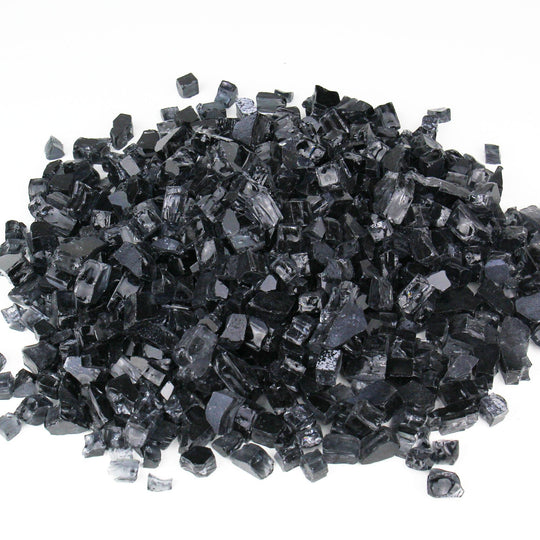 Pack of 30 LBS Black Tempered Glass Non-Reflective Fire Glass 0.5"