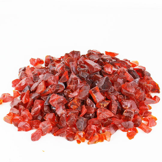 Pack of 30 LBS Red Tempered Glass Pebble Fire Glass 0.5"-1"