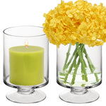 Clear Glass Contemporary Candle Holder D-4.75" H-8" - Pack of 12 PCS - Modern Vase and Gift