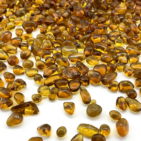 Pack of 40 LBS Amber Sea Glass Pebbles