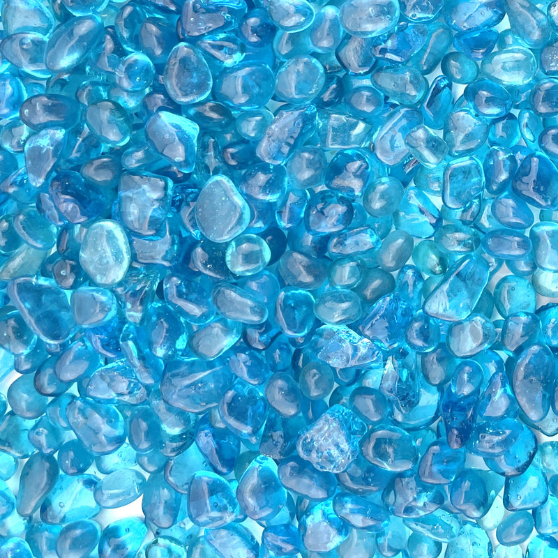 Pack of 40 LBS Light Blue Sea Glass Pebbles