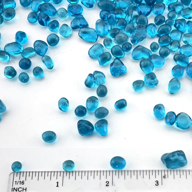 Pack of 40 LBS Light Blue Sea Glass Pebbles