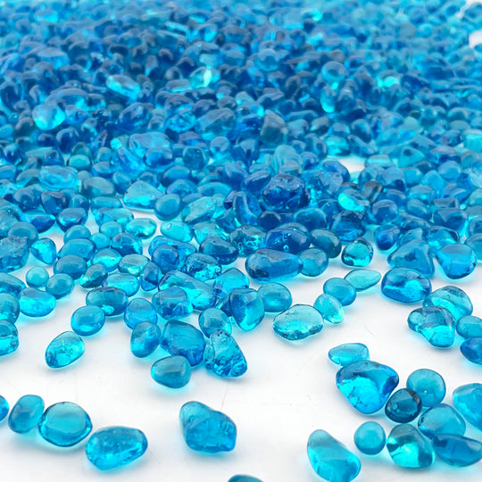 Pack of 40 LBS Light Blue Sea Glass Pebbles