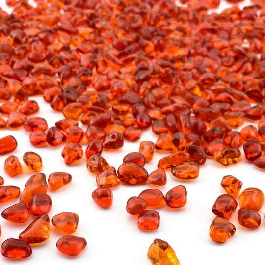 Pack of 40 LBS Red Orange Sea Glass Pebbles