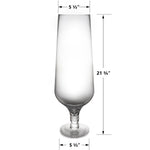 Clear Glass Jumbo Martini Candle Holder D-5.5" H-21.75" - Pack of 4 PCS - Modern Vase and Gift