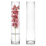 Clear Glass Cylinder Vase D-4" H-20" - Pack of 6 PCS - Modern Vase and Gift