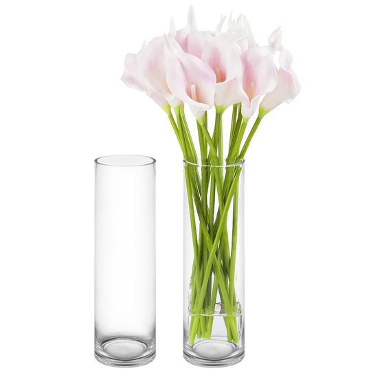 6 PCS Clear Glass Cylinder Vase D-5" H-18"