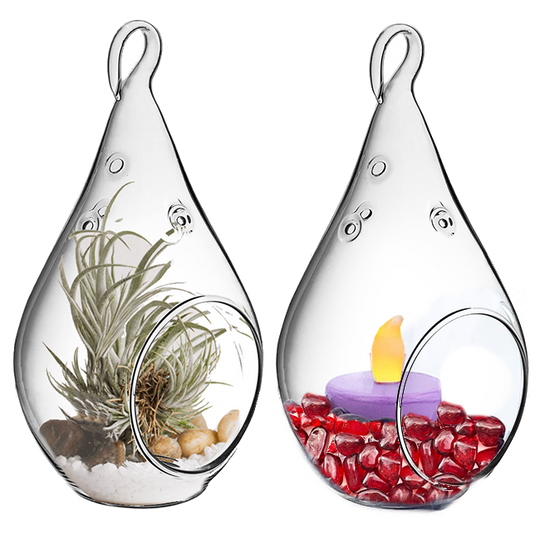 48 PCS Clear Glass Hanging Teardrop D-2.75" H-5.5"