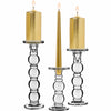 Pack of 4 SETS Clear Glass Pillar Candle Holder O-3.5" Set of 3 Height