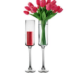 Clear Glass Contemporary Candle Holder D-3.5" H-20" - Pack of 6 PCS - Modern Vase and Gift