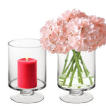 Clear Glass Contemporary Candle Holder D-4.75" H-8" - Pack of 12 PCS - Modern Vase and Gift
