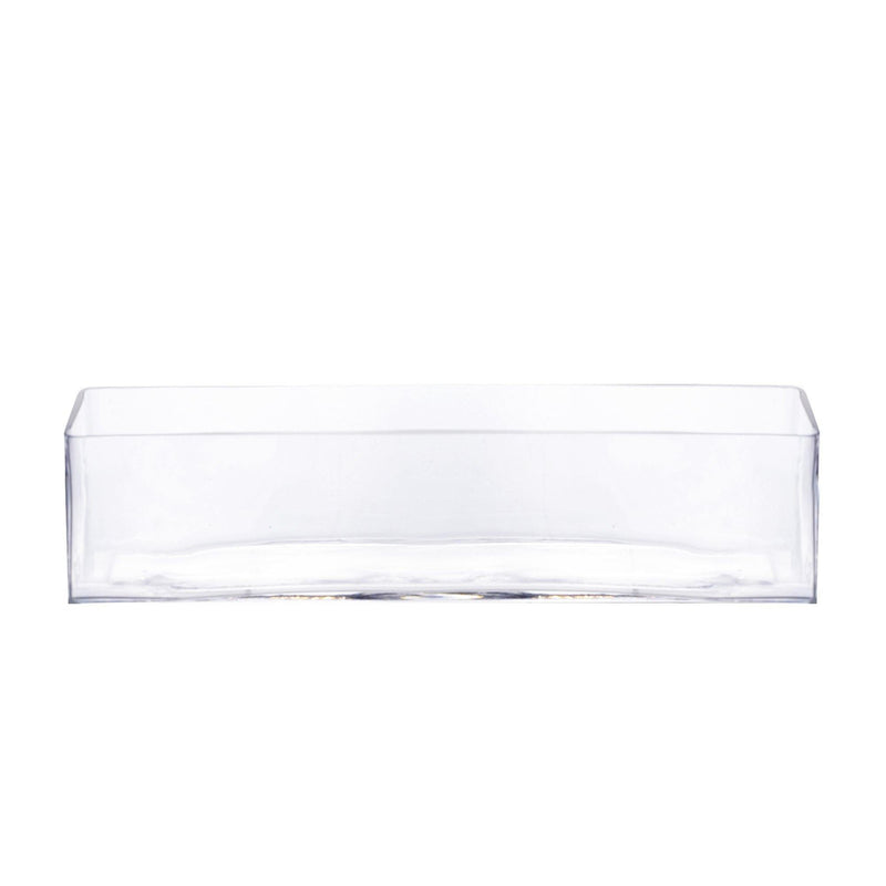 Clear Glass Rectangle Vase O-16"X4" H-4" - Pack of 4 PCS - Modern Vase and Gift