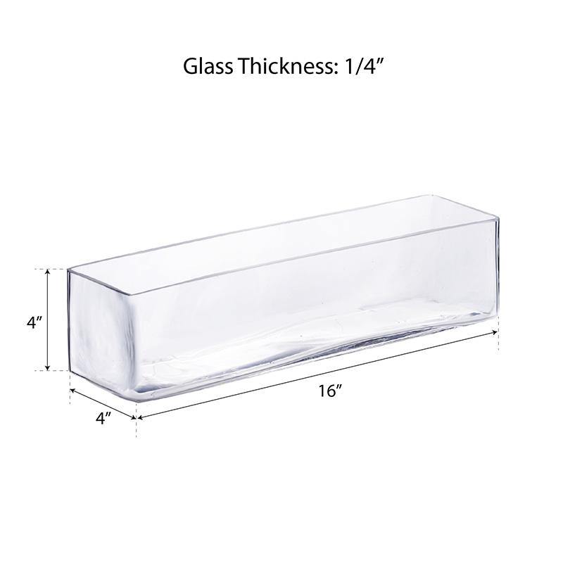 Rectangular Glass Vase Centerpiece