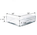 Clear Glass Square Vase O-10" H-3.25" - Pack of 4 PCS - Modern Vase and Gift