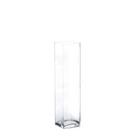 Clear Glass Square Vase O-3.15" H-14" - Pack of 6 PCS - Modern Vase and Gift