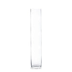 Clear Glass Square Vase O-3.15" H-18" - Pack of 6 PCS - Modern Vase and Gift