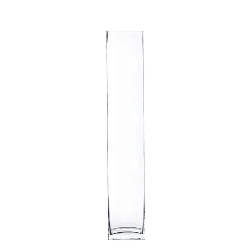 Clear Glass Square Vase O-3.15" H-18" - Pack of 6 PCS - Modern Vase and Gift