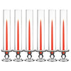 Pack of 12 Sets Clear Glass Candle Holder & Top Fitment Tubes Combo Holder H-3.75" D-3.25", Tube H-14" D-2.5"