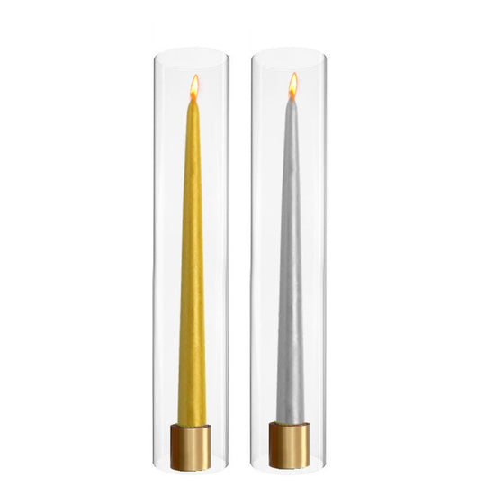 24 PCS Glass Open Ended Hurricane Tube D-2.5" H-14"