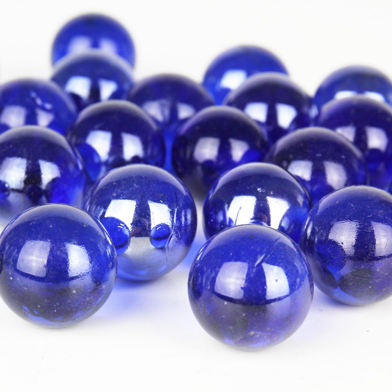 Blue Glass Vase Filler Large Round Marble D-0.87" - Pack of 42 LBS - Modern Vase and Gift