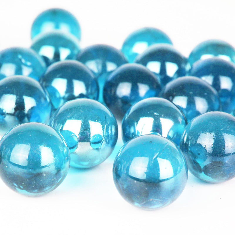 Glass Round Marbles D-0.6 Vase Fillers, Light Blue