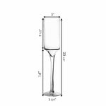Clear Glass Contemporary Candle Holder D-5" H-24" - Pack of 4 PCS - Modern Vase and Gift