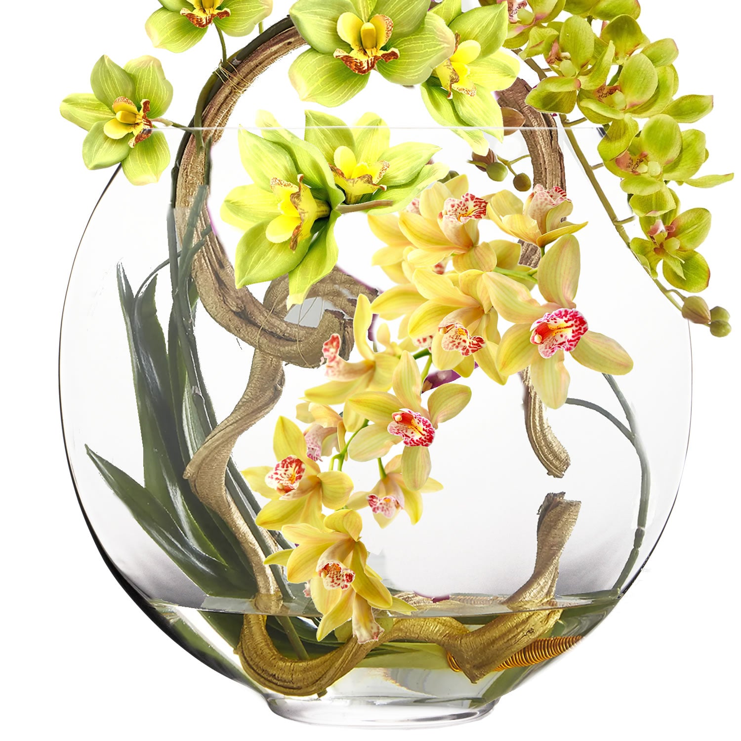 Flower vase large glass slim moon type ②