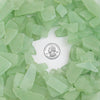 18 LBS Frosted Light Green Flat Sea Glass 0.5"-2"