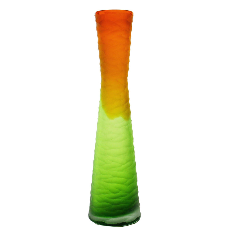 Orange Green Glass Hourglass Vase H-15" - Pack of 6 PCS - Modern Vase and Gift
