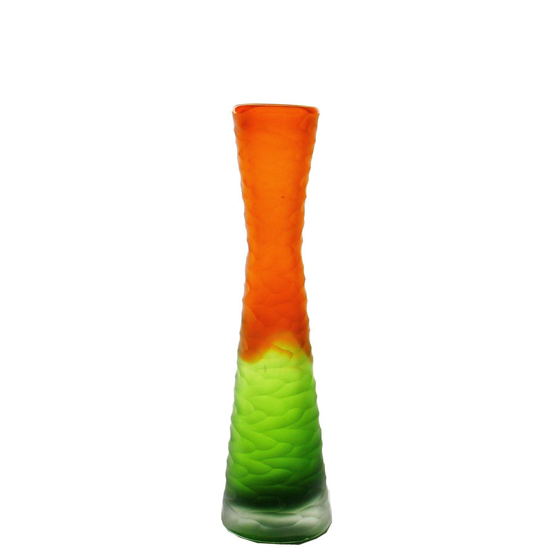 Orange Green Glass Hourglass Vase H-11" - Pack of 24 PCS - Modern Vase and Gift