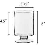 Clear Glass Contemporary Candle Holder D-3.75" H-6" - Pack of 12 PCS - Modern Vase and Gift