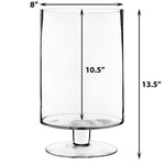 Clear Glass Contemporary Candle Holder D-8" H-13.5" - Pack of 4 PCS - Modern Vase and Gift