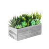 White Wooden Rectangle Plant Box with Plastic Liner O-10"X5" H-4" - Pack of 10 PCS - Modern Vase and Gift