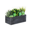 Black Wooden Plant Box with Plastic Liner O-10"X5" H-4" - Pack of 10 PCS - Modern Vase and Gift