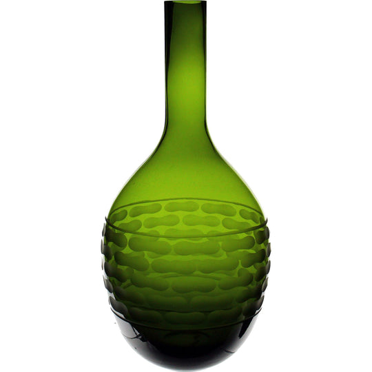 Olive Green Glass Teardrop Style 1 Vase H-14.5" - Pack of 6 PCS