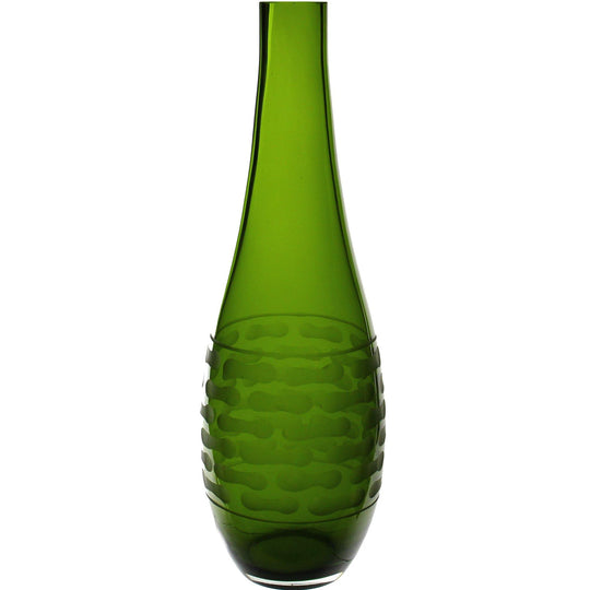 Olive Green Glass Teardrop Style 3 Vase H-14" - Pack of 6 PCS