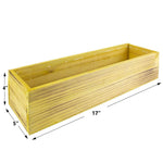 Unfinished Wooden Rectangle Plant Box with Plastic Liner O-17"X5" H-4" - Pack of 12 PCS - Modern Vase and Gift