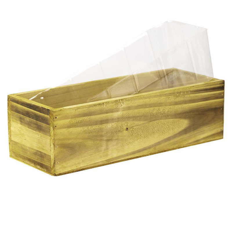 plastic liner for wood planter box 12 PCS Unfinished Wooden Rectangle Plant Box with Plastic Liner O-13"X – Modern Vase and Gift