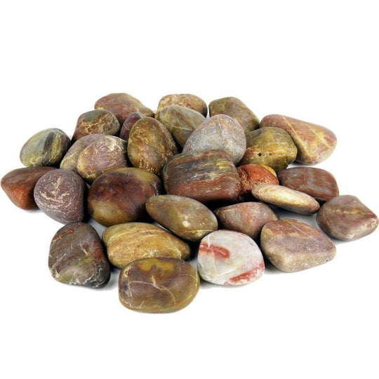 Natural Brown Stone Vase Filler River Stones D-1.2"-2" - Pack of 12 LBS