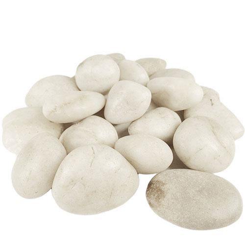 Pack of 12 LBS Nature White Stone Vase Filler River Stones D-0.8"-1.2"