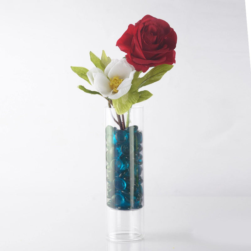 Light Blue Glass Vase Filler Flat Gem Stone D-0.6" - Pack of 44 LBS - Modern Vase and Gift