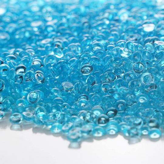 Pack of 18 LBS Light Blue Acrylic Vase Filler Rain Drop D-0.25"