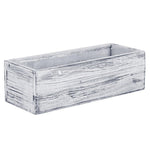 White Wooden Rectangle Plant Box with Plastic Liner O-13"X5" H-4" - Pack of 12 PCS - Modern Vase and Gift
